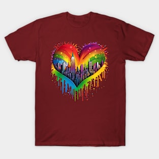 Vibrant New York Love Explosion T-Shirt Design T-Shirt